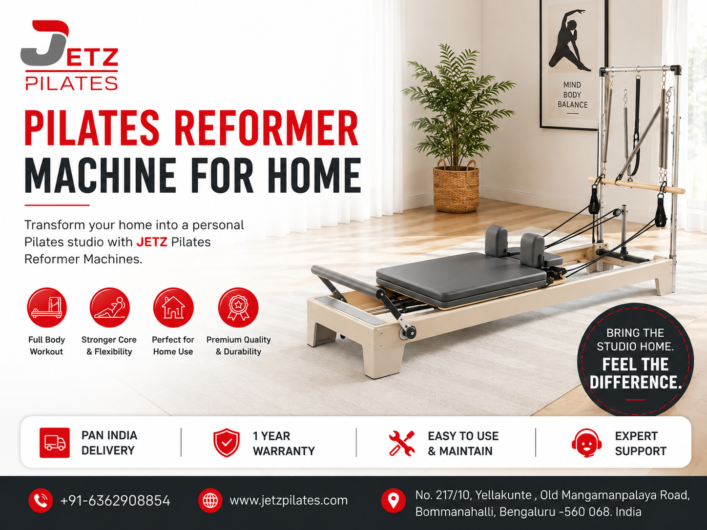 Pilates Reformer Machine for Home