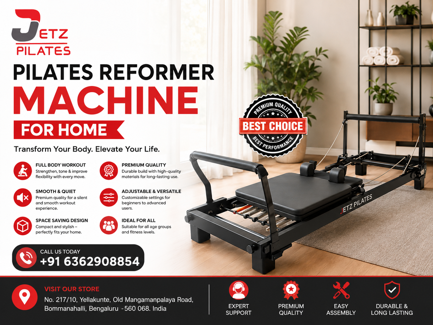 Pilates Reformer Machine for Home